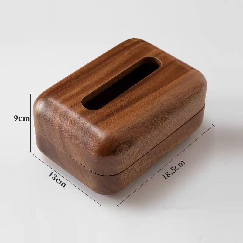 Vintage Style Wood Tissue Box Desktop Tissue Case Office Bedside Table Decoration Storage Box Kitchens Accessories
