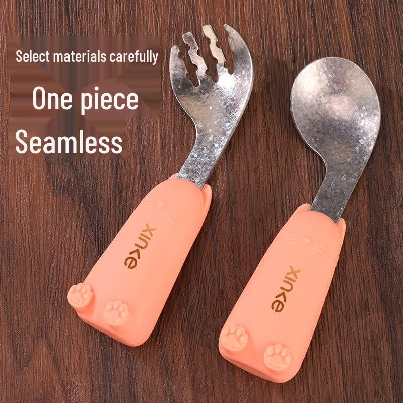 Xinke Pure Titanium Baby Spoon and Fork Set