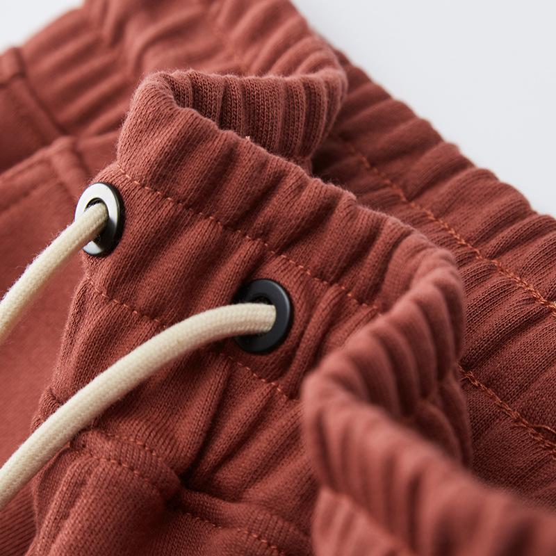 Summer 360G Heavy Pure Cotton Five-point Pants for Men's Red Trendy Work Knitted Pants Loose Shorts Wardrobe Pants for Men and Women