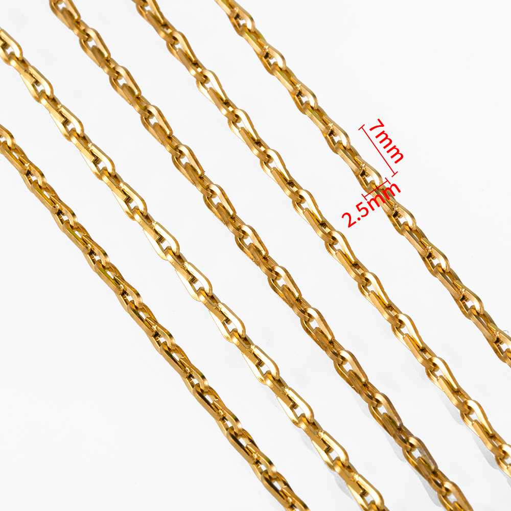 No Fade 1M 2Meter Stainless Steel Gold Plated Lips Chains DIY Chain for Needlework Necklace Bracelet Jewelry Making Accessories