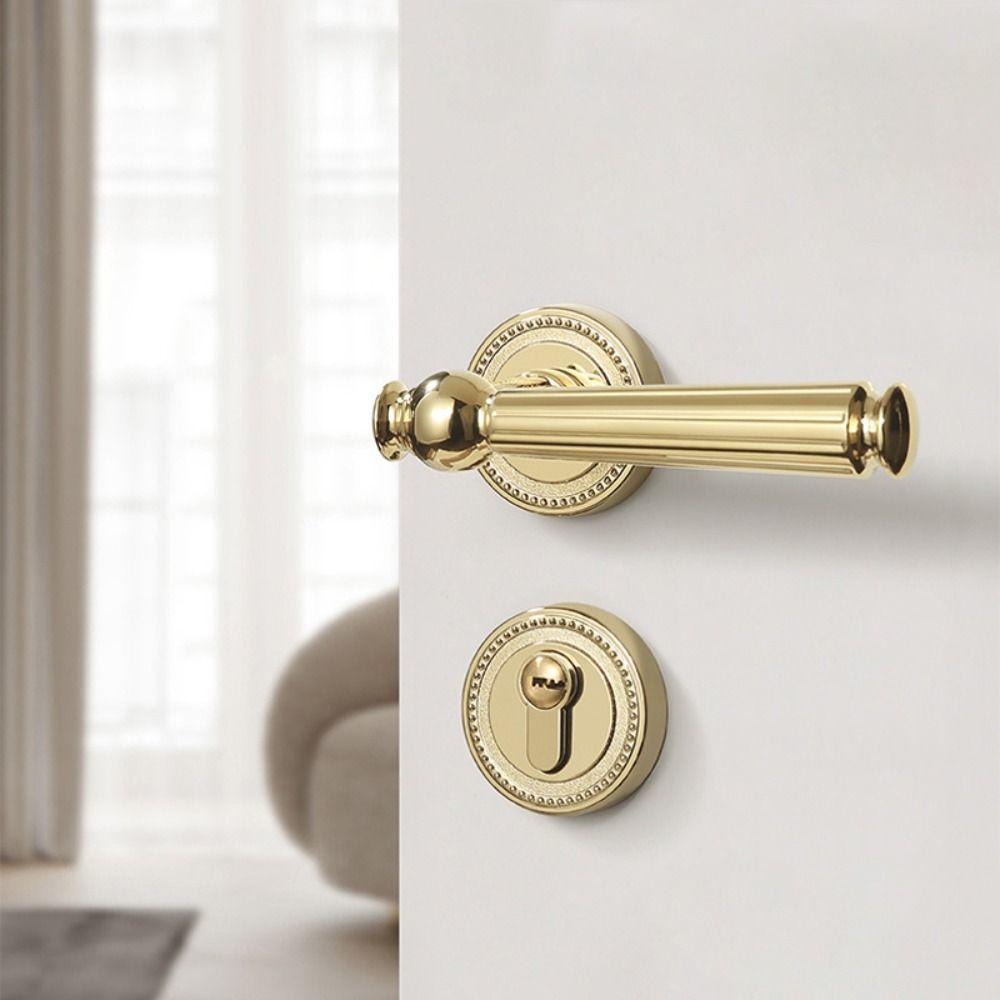 Simple Design Magnetic Suction Door Lock Retro Style Wooden Door Handle Silent Door Lock Home