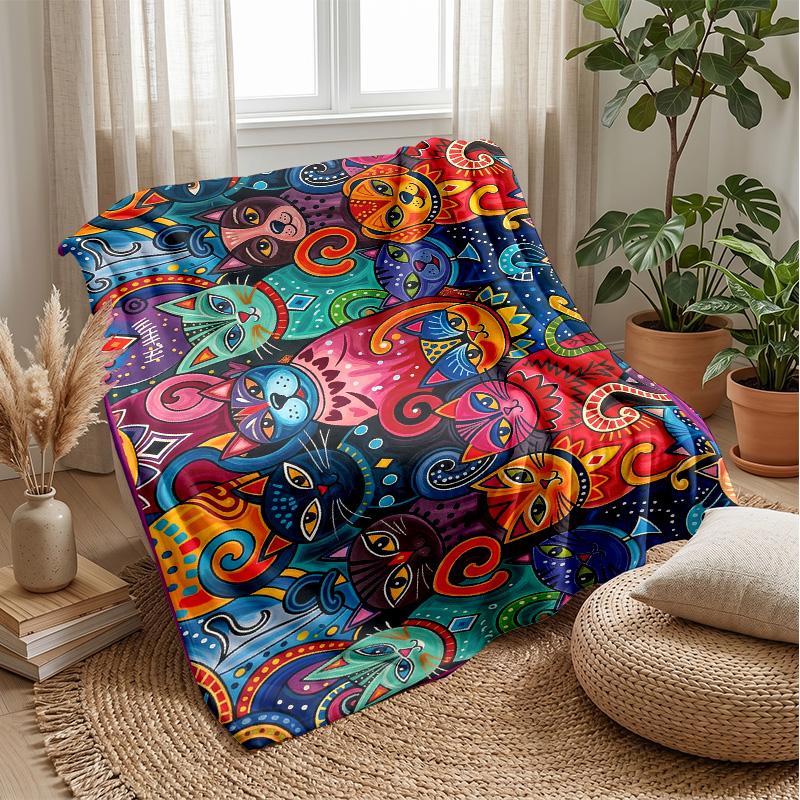 Colorful Canine Celebration blanket Personalized Name Flannel Blanket Soft Cozy Plush Throw for Sofa Bed Lightweight Home Decor