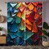 2pcs HD Colorful Glass Art Deco Curtain Color System Digital Printed Curtain Home Decoration Style Decoration Living Room Bed