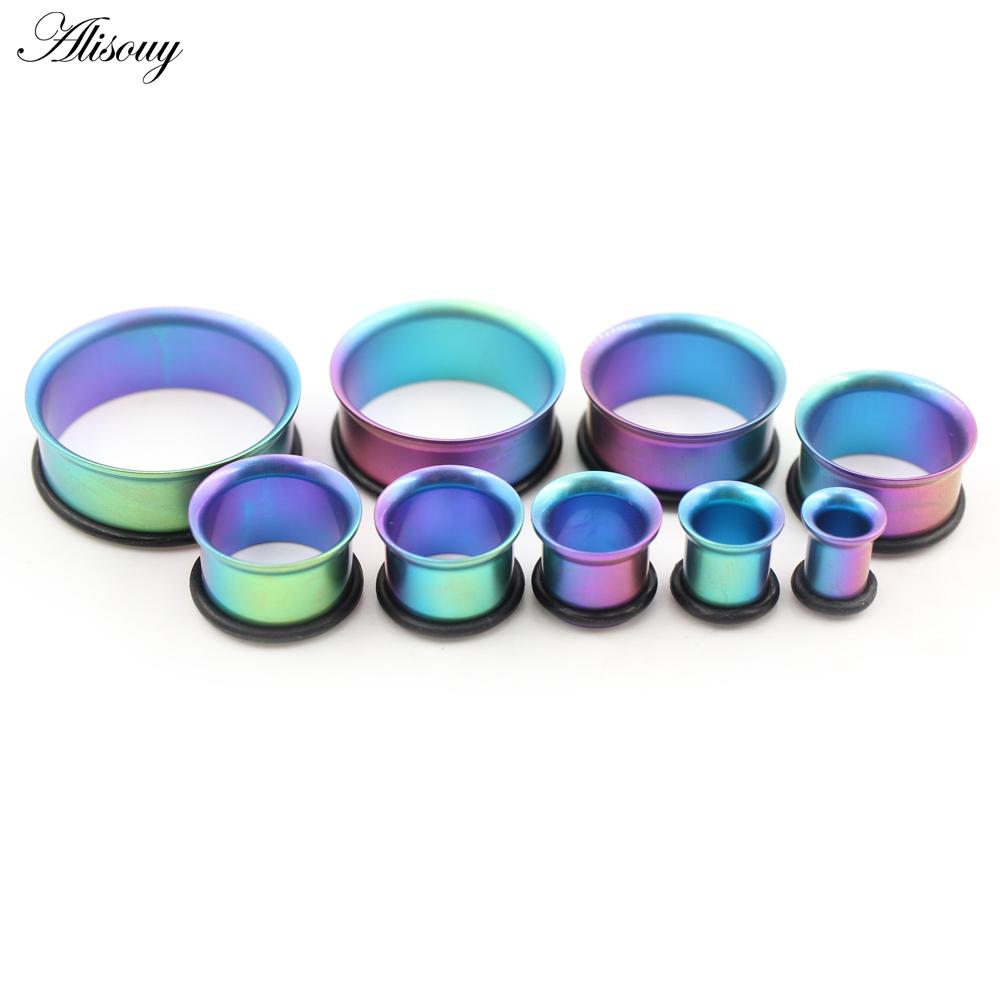 Alisouy 1PC 6-25mm G23 Titanium Kleurverloop Uitlopende Oor Gauges Tunnels Plugs Stretchers Expander Flesh Piercing Lichaams Sieraden