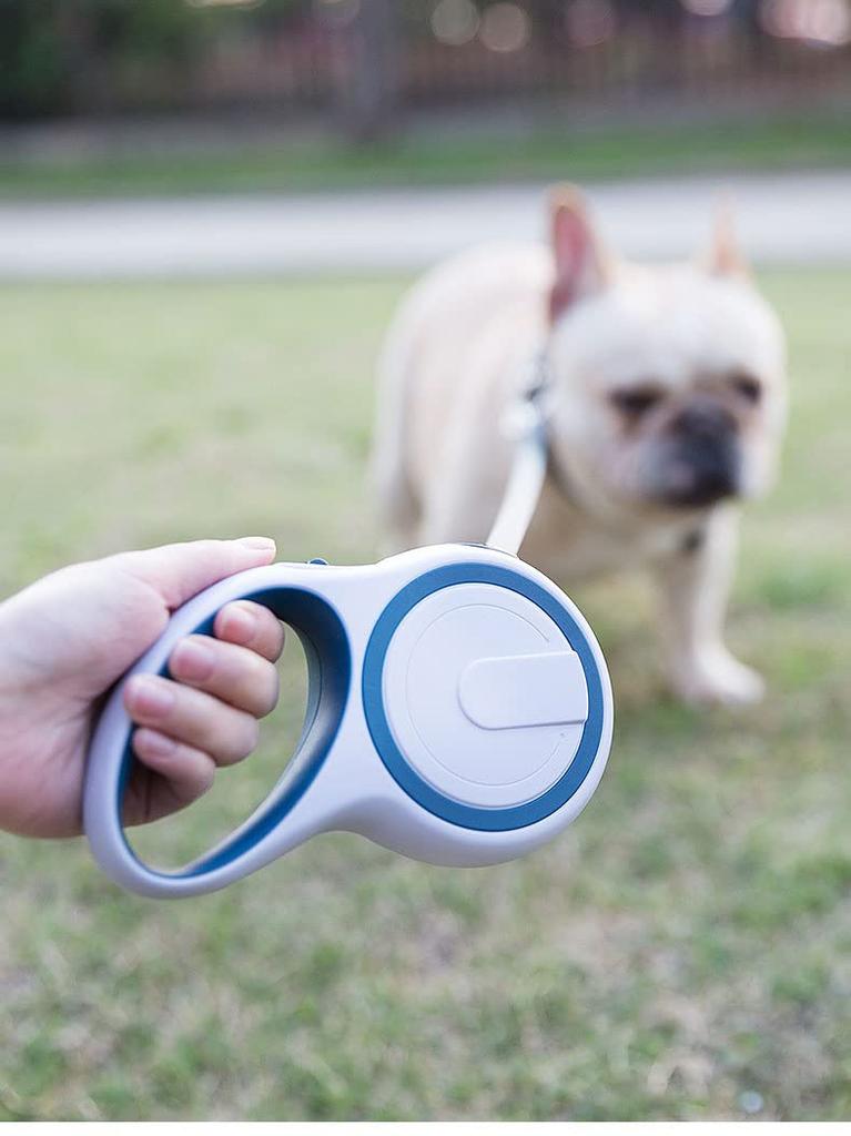 BM-STORE Retractable Long Dog Leash, Automatic Winding, 5m Length, 20kg Weight Capacity, for Small Dogs (Sapphire Blue)