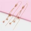 Exquisite Russian Purple Gold Fringed Lantern Ball Earrings, Exquisite Elegance, Super Fairy-Plated Rose Gold Long Earrings