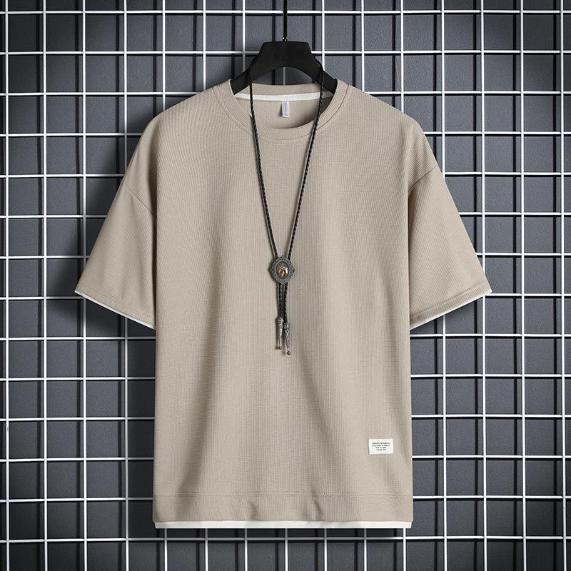 

Мужская модная летняя футболка с коротким рукавом - Свободный крой, Универсальная и Повседневная XXL абрикосовый