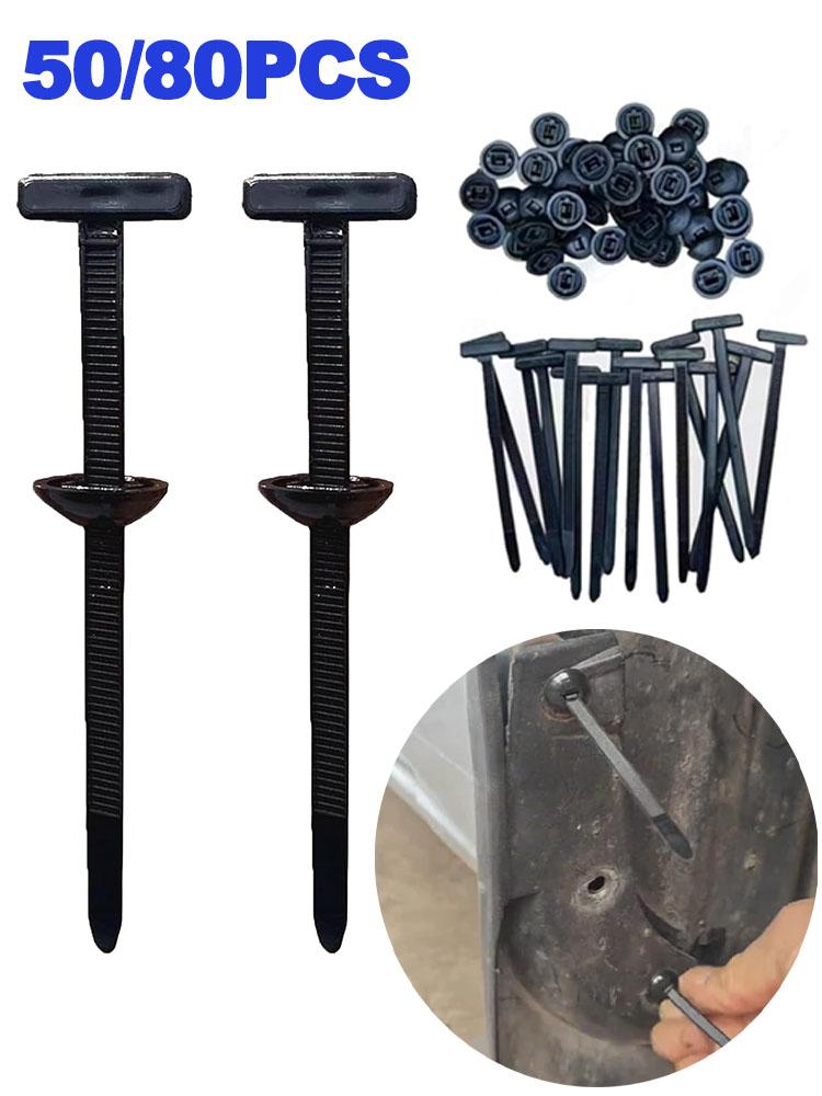Nylon Universal Cable Tie Buckle-Heavy Duty Zip Ties Holder with Pin & Button Design Plastic Cable Ties Tool Fasteners Car Body