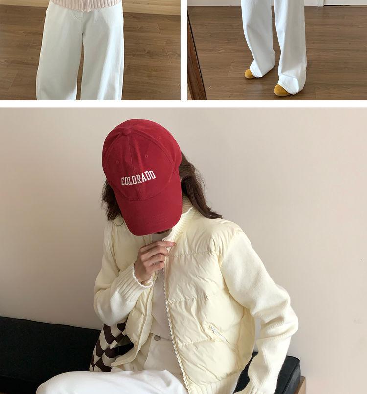 Korean Style Women's Knitted Patchwork Down Vest - Petite Short 90% White Duck Down Outerwear for 2025 Autumn/Winter