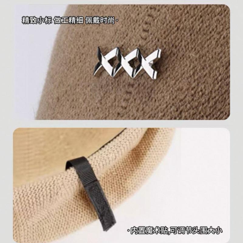 Béret noir femme automne et hiver polyvalent laine chaud montre petit visage chapeau grand tour de tête bec de canard chapeau pointant vers l'avant