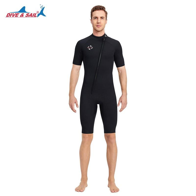 Mens 3mm Full Body Short Sleeve Wetsuit Surfing Diving Snorkeling Warmth UV Protection Winter