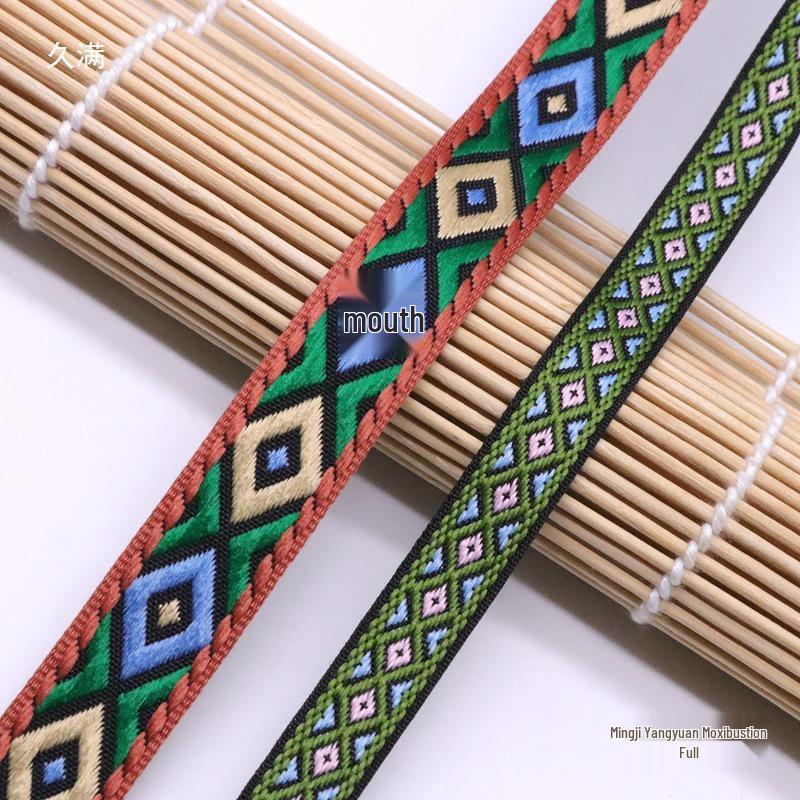 Ethnic Lace Woven Ribbon: Chinese Embroidery Jacquard for DIY Clothing & Home Textiles