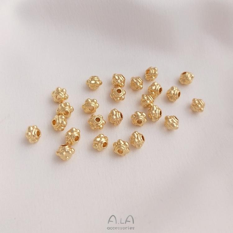 14K Zlato Plněné Barvu Drží Fazetované Dýně & Lucerna Kosočtvercové Korálky Distanční DIY Náramek Šperkařský Materiál