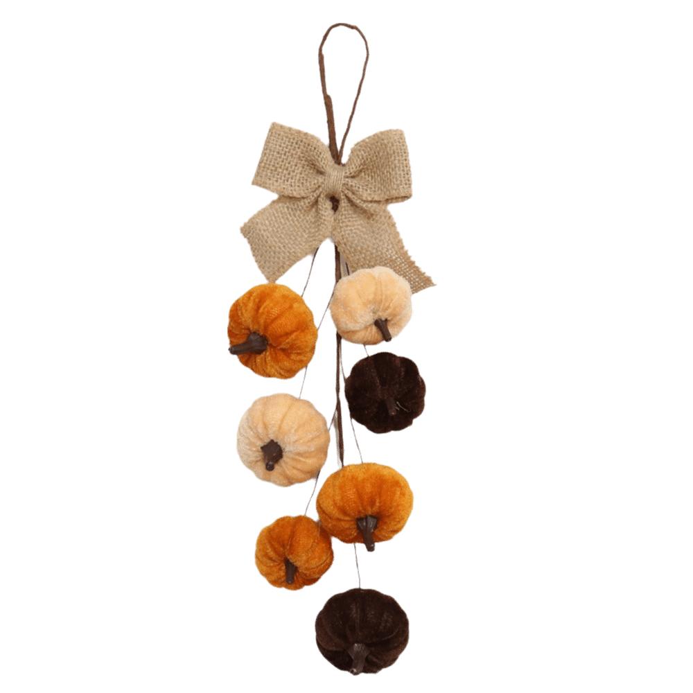 Artificial Pumpkin Hanging Ornament Thanksgiving Fall Door Wall Decoration Harvest Festival Party