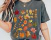 Painted Fall Leaves Comfort Colors Shirt and Kids Tshirt: Garment Dyed Autumn Tee