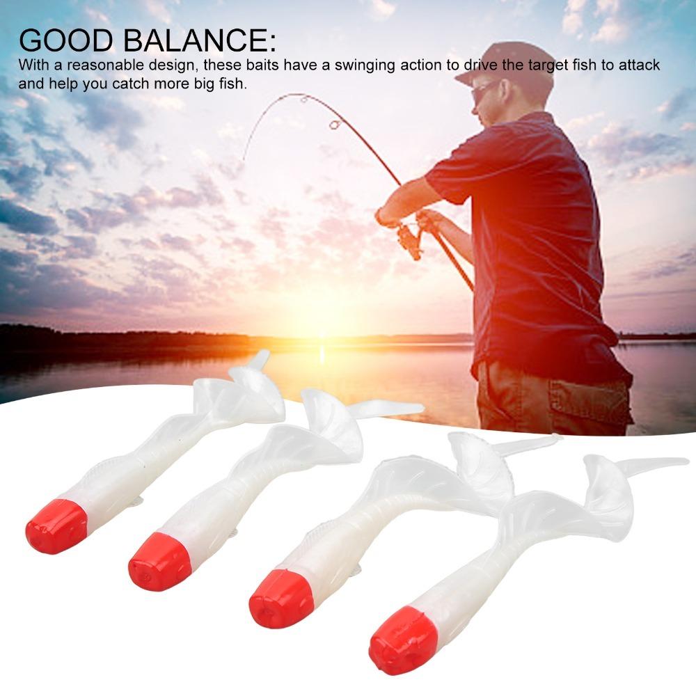 

4PCS 11cm 13g Fishing Bait Fan-Shaped Bass Lure Durable Fishing Lure Sea Bass Fishing красный/белый