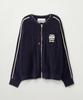 Satur Point Stitch Crochet Knit Zip-Up Dark Purple