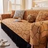 Jacquard Sofa Cover with Skirt Universal Full Coverage Stretch Slip Proof Fabric Couch Dust Protector
