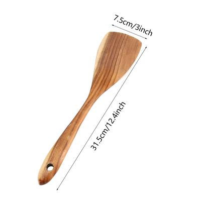 Natural Wooden Spatula Turner Fried Shovel Cooking Kitchen Utensils Shovel (31.5*7.5cm)