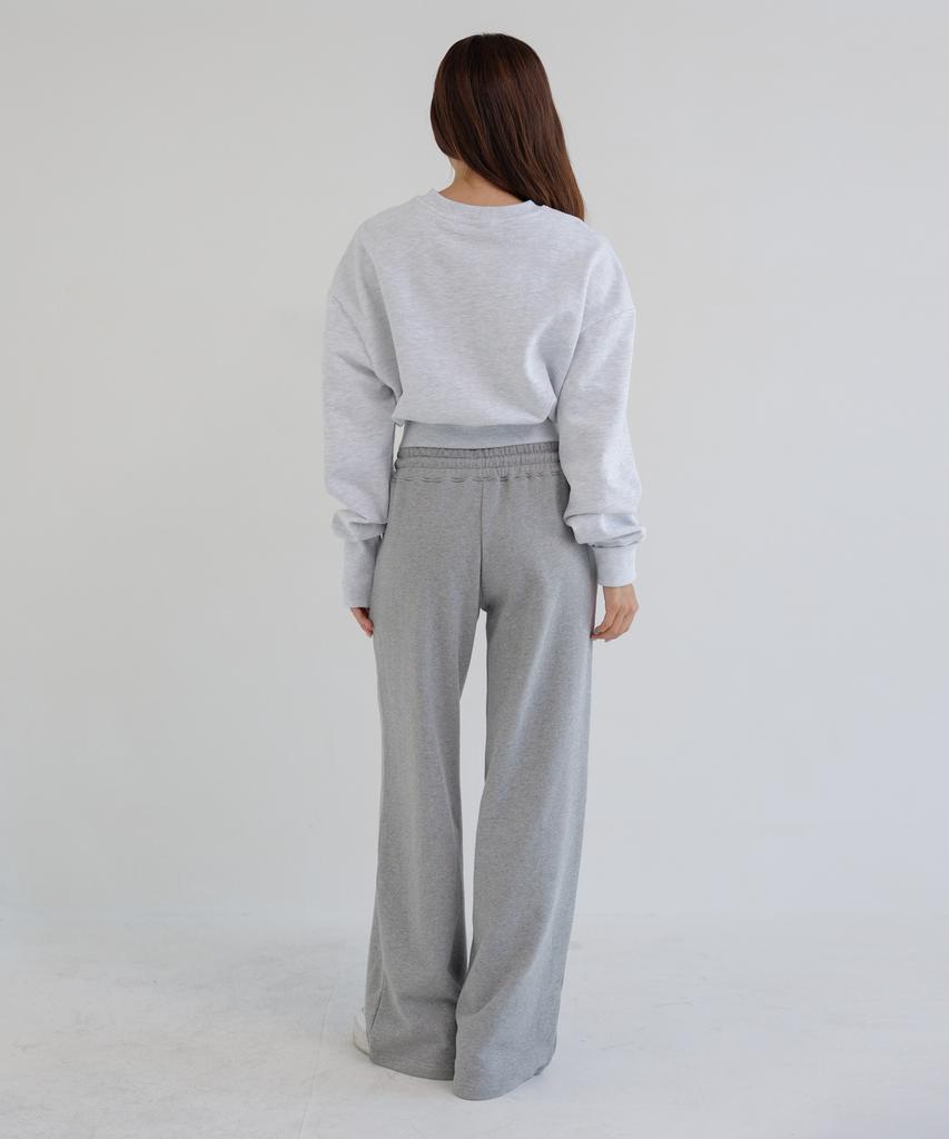 AWESOME STUDIO Low-Waist Wide Sweatpants Melange Grey