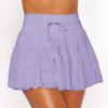 Wish Fashion Lace-Tied Pleated Safety Skirt: Summer Anti-Exposure Mesh Overlay