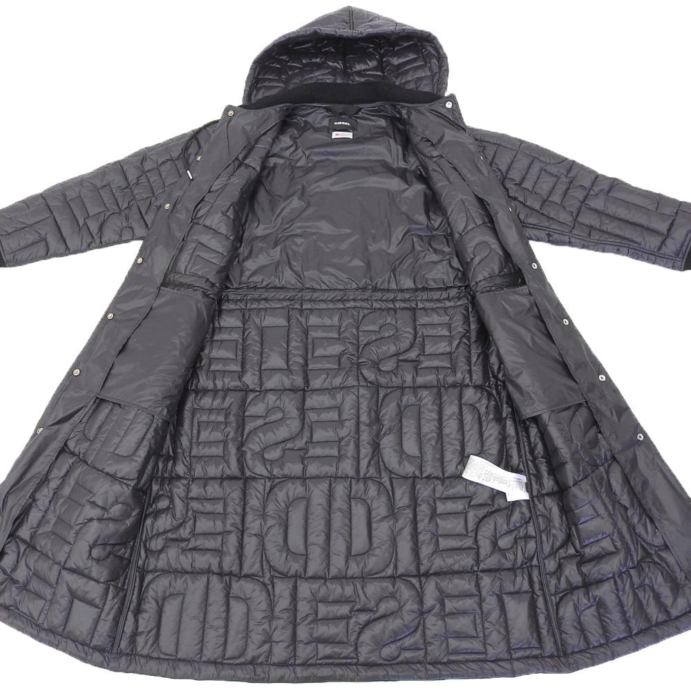 DIESEL DIESEL 3M THINSULATE Nylon Hooded Quilted Coat for Women, Black, M coat M blackUsed