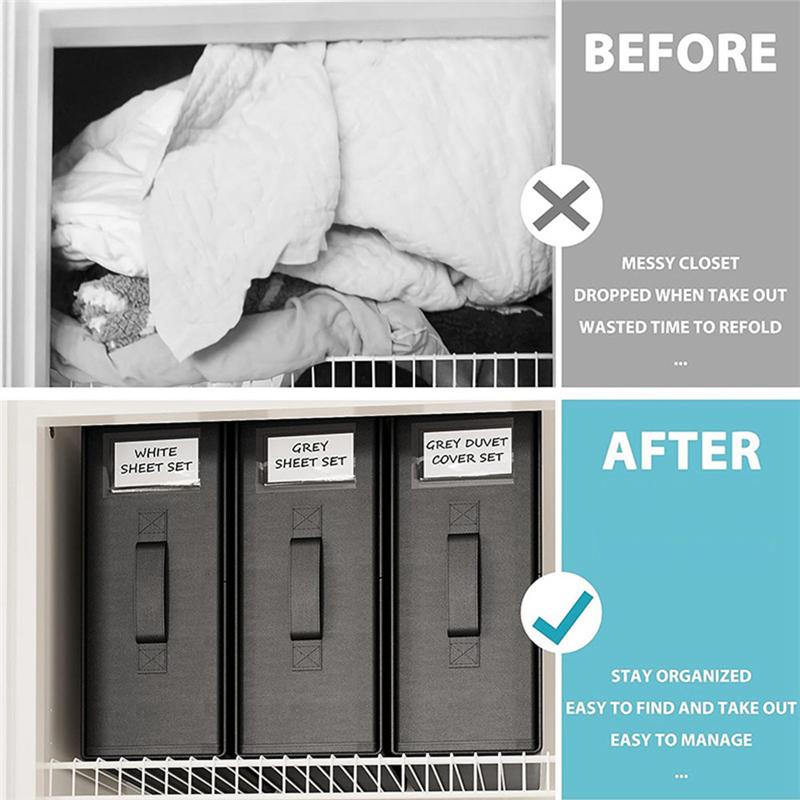 M-Modern-Bed Sheet Set Organizer Large Capacity Folding Bed Sheet Storage Bag For Towels Bed Sheets Duvet Cover, C