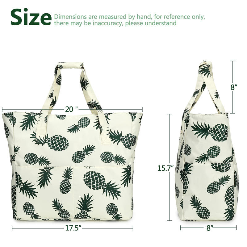 1PC Beach Tote Bag Lightweight Foldable Multi-Pocket Design With Zipper Bag Perfect For Pool Travel Gym And Outdoor Adventures Handbag