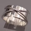 Vintage Silberfarbene Ringe für Damen Trendig Eingelegt mit Grabkreuz Personalisierte Kreativität Party Ringe Schmuck