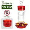 1Pc/2Pcs 15 Oz Plastic Hummingbird Feeder Outdoor Hanging Hummingbird Feeder with 5 Feeding Ports for Garden Patio Decor