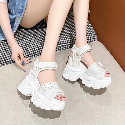 Fashion Outdoor Casual Open Toe 10,5 CM Klobige Plateausandalen Damen Sommer Erhöhte Schuhe Strand Hausschuhe Sandalen Größe 35-40