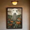Cute Ghost Wall Art Halloween Poster Ghost Print Pumpkin Wall Art Trendy Halloween Painting Aesthetic Halloween Print Wall Decor