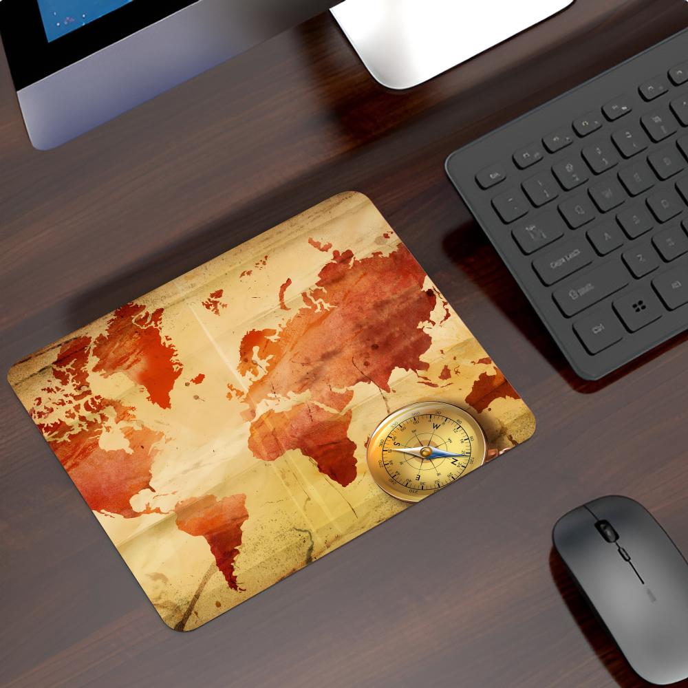 Retro Pirate Ship Nautical Map Mouse Pad Game mause pads Laptops Small Wrist Protector Supplies Desk Accessories Luxury Notebook