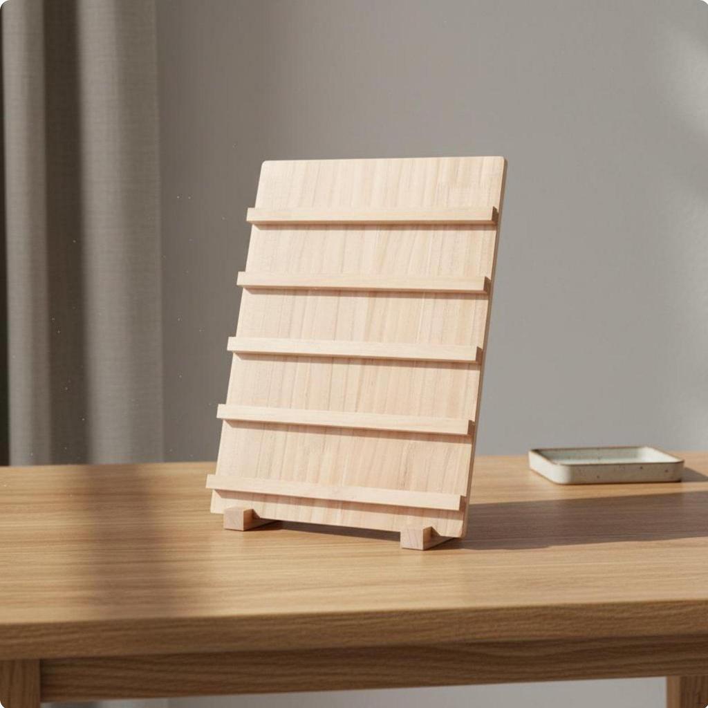 Ladder Design Jewelry Stand MultiTier Wooden Earring Card Display Wood