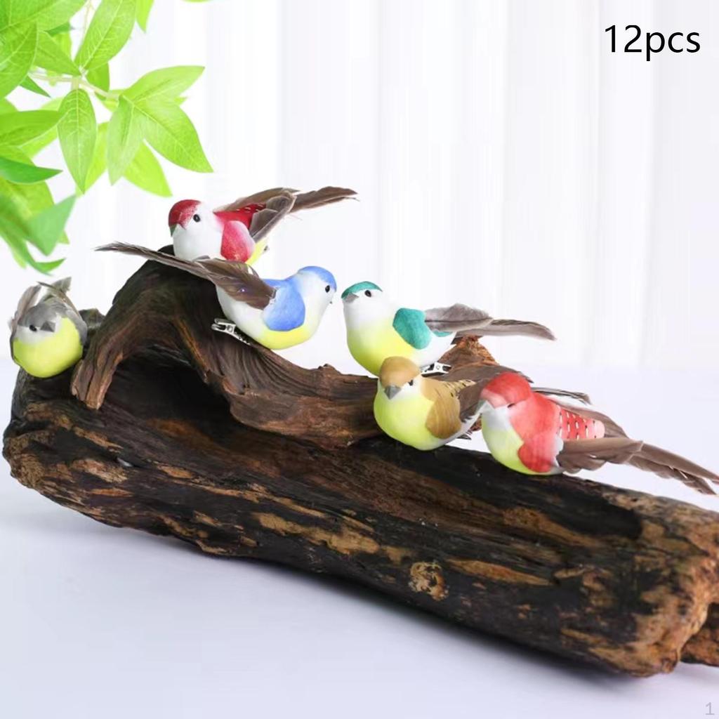12x Socha Ptačí zahrady, Řemeslo, Figurka zvířete, Ornament pro