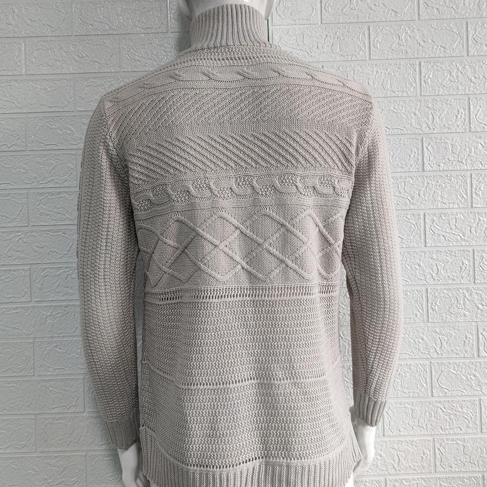 2025 Autumn/Winter Men's Thick High-Neck Leather Buckle Knitted Sweater