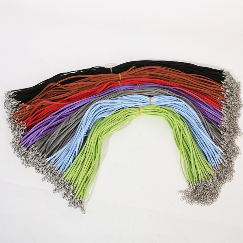 Soft Comfortable Suedes Rope Adjustable Velvets Cord Chain Lobster Clasp String Cord for Pendant Necklace Jewelry Making