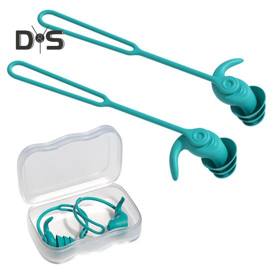 1 sett silikon ørepropper for svømmende med 360 graders roterende ledning ergonomisk vanntett vaskbar myk gjenbrukbar menn kvinner støyreduksjon stille ørepropper