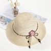 Straw hat woman summer small fresh versatile travel seaside beach sunshade sun protection folding flower sun hat tide