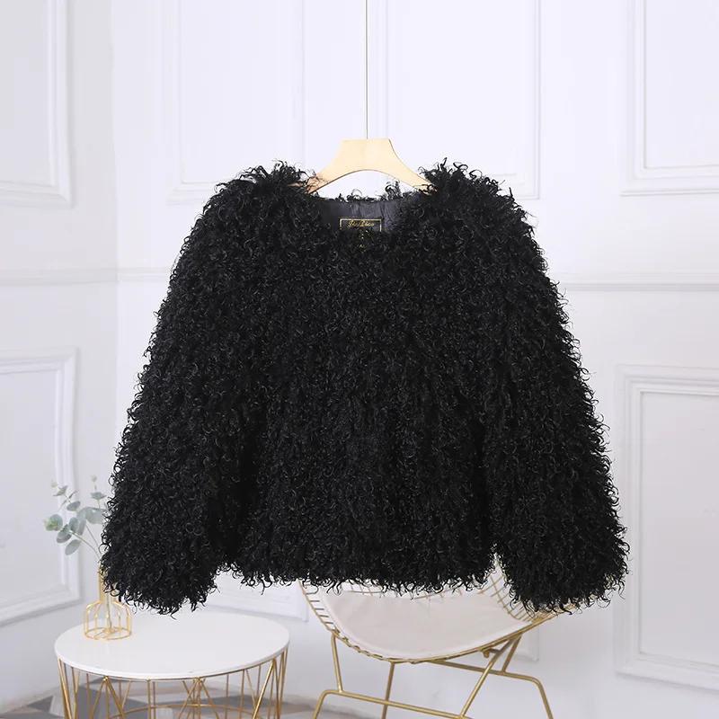 VAYLA Fashion Luxury Cropped Faux Fur Coat Women's Winter Ins Hot Fluffy Short Faux Fur Jacket Street Style Warm Outwear