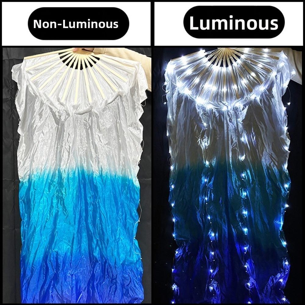 Ventaglio da Palco Classico Multicolore Lungo Ventaglio di Seta Ventaglio Luminoso da Danza Halloween