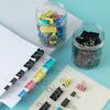 Multicolored Long-Tail & Black Metal Binder Clips Set