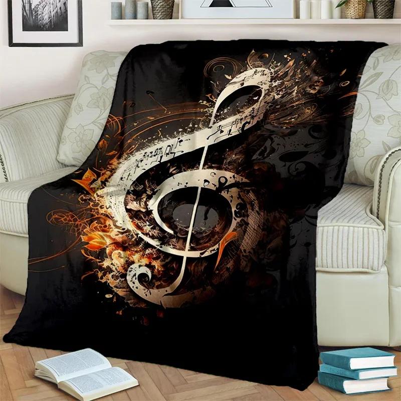 3D Colorful Musical Note Music Score Blanket,Soft Throw Blanket for Home Bedroom Bed Sofa Picnic Travel Office Cover Blanket Kid