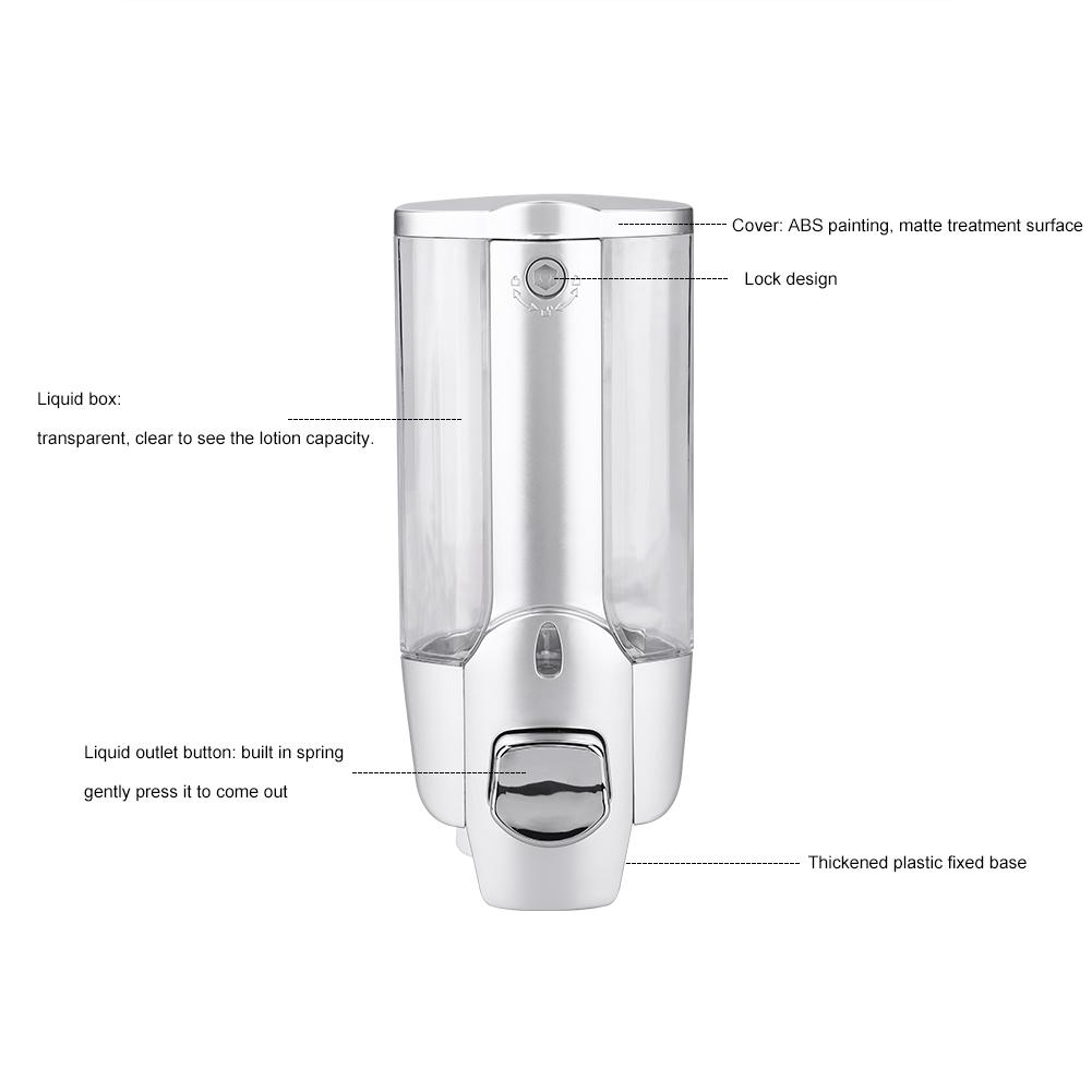 350ml 2*350ml Bathroom Wall Mounted Soap Shampoo Dispenser Lotion Liquid Pump