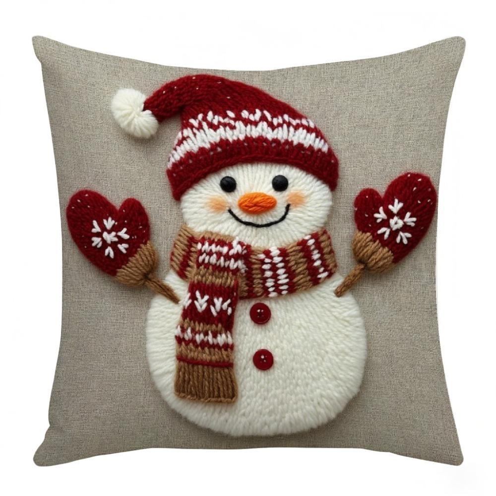 Short Plush Christmas Pillow Cover 45x45cm Sofa Cushion Cover  Xmas Home Decoration