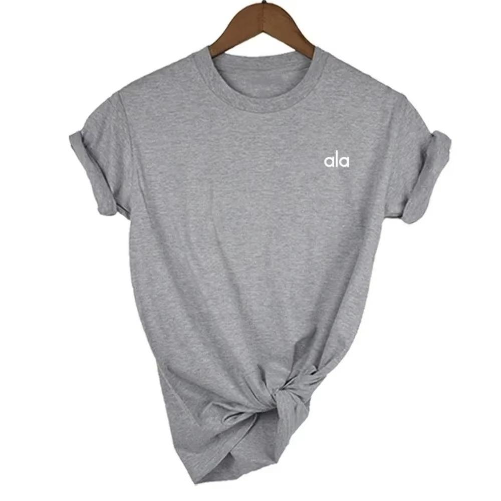 American Ala Sports Yoga Simple Summer Women's Fashion Casual Wear Commuting Versatile Short-sleeved Cotton Plus Size T-shirt