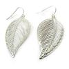 Les Trésors De Lily [N3498] - Silver 'Gold Leaf' Earrings