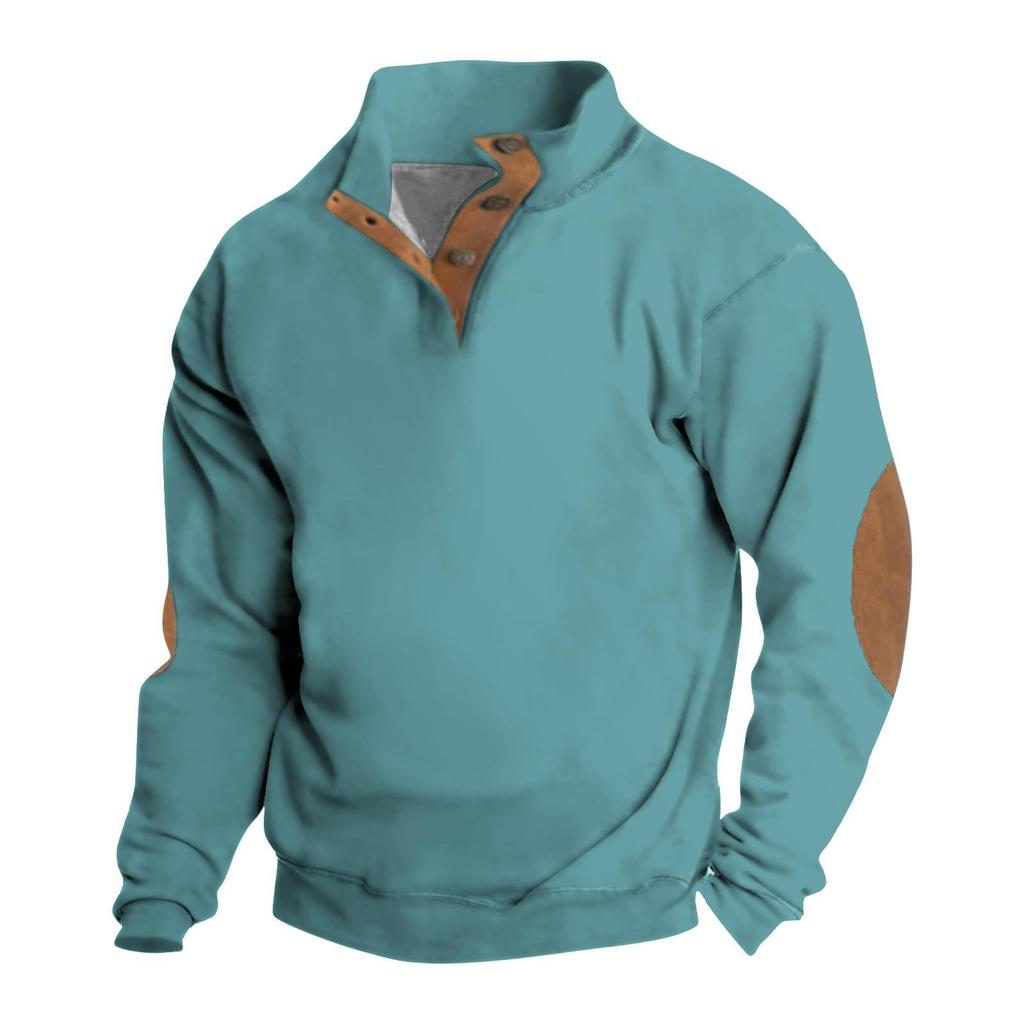 Vår och höst mäns stående krage sweatshirt är utomhus casual tröjor toppar
