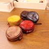 Vegetable Tanned Cowhide Coin Purse, Vintage Handmade Color Polishing, Vintage Round Personalized Coin Bag, Headphone Bag, Compact for Women