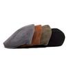 Short Brim Winter Beret Cap Smooth Women Artist Hat Curved Brimmed Hat Suede Painter Cap  Women